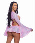 R-6711, Pink Sequin Shrug View With Top R-6712 and Skirt R-6713 Back View