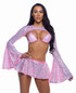 R-6711, Pink Sequin Shrug View With Top R-6712 and Skirt R-6713