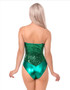 LA2786, Green Sequin Bodysuit Back View