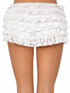 LA3005, White Lace Ruffle Shorts Back View