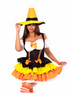 LA87267, Candy Corn Witch Costume Front View