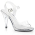 CARESS-408, 4" Clear Evening Strap Sandal By Fabulicious