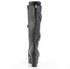 GOTHIKA-108, 3.75 Inch Chunky Heel Platform Knee High Boots with Bullets Back View
