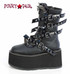 Demonia DAMNED-156, 3.5 Inch Platform Mid-Calf Boots with Spikes
