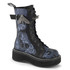 EMILY-352-PT, 2 Inch Platform Ankle Boots with Dead Moth Print By Demonia