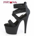 ADORE-720, 7 Inch Ankle Strap  Sandal with Criss Cross Front Side View