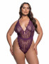 R-LI864Q, Plus Size Lace Teddy By Roma