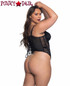 R-LI853Q, Plus Size Black Lace Corset Back View