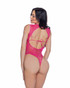 Roma R-LI848, Hot Pink Keyhole Lace Romper Back  View