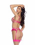 Roma R-LI855, 3pc Heart Print Garter Set Back View