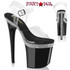 FLAMINGO-808MLS, 8 Inch Black Rhinestones Platform Sandal
