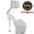 Pleaser SKY-324PREM-RSNT, 7 Inch Heel Platform Sandal with Rhinestones Ankle Cuff