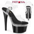 ADORE-708MLS, 7 Inch Black Rhinestones Platform Sandal