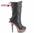 MUERTO-159, 5.5" Mid-Calf Boot Finger Bone Heel Zipper Side View