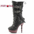 Demonia MUERTO-159, 5.5" Mid-Calf Boot Finger Bone Heel