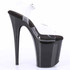 FLAMINGO-808SEXY, 8" Platform Sandal w/ Rhinestone Red Flame "SEXY" Side View