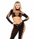 LA89349, Asymmetrical Crop Top and Footless Tights By Leg Avenue