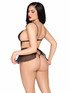 LA81677, Scalloped Baby Doll with Matching Crothchless Panty Back View