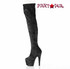 ADORE-3000WR, 7 Inch Fabric Material Thigh High Boots Side view