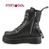REBEL-52, 2 Inch Stack Platform Combat Ankle Boot with Grommet Zipper Side View