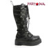 Demonia REBEL-200, 2 Inch Stacked Platform Eyelet Combat Knee-High Boot