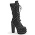 TORMENT-156, 5.5 Inch Heel Knee High Boot With Harness Straps By Demonia Cult