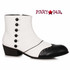 129-OLIVER, White/Black 1 Inch Heel Men's Ankle Boots