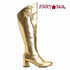 300-TRIXIE, Gold 3 Inch Block Heel Knee High Boots