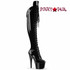 ADORE-3014, Black Patent 7 Inch Heel Slant Top Over the Knee Boots