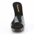 ATHENA-501, Clear/Black Front View 5 Inch Heel Slide with Rhinestones
