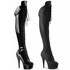 DELIGHT-3014, 7 Inch Heel Slant Top Over the Knee Boots By Pleaser USA