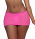 R6741, Hot Pink Rhinestone Mesh Mini Skirt