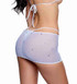 R6741, White Rhinestone Mesh Mini Skirt Back View