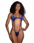R6743, Royal Blue Velvet Teddy With Dots
