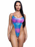 R6754, Blue/Pink String Back Bodysuit By Roma
