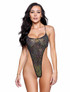 R6755, Black Sequin String Back Bodysuit