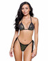 R6769, Black Sequin Tie-Side Bikini Set