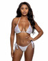 R6769, White Sequin Tie-Side Bikini Set