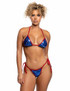 R6771, Blue/Red Print Tie-Side Bikini Set
