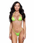 R6785, Neon Green Holographic Micro Bikini Set