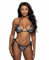 R6787, Black Fishnet Tie-Side Bikini Set