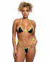 R6795, Black/Neon Yellow Spandex Tie-Side Bikini Set