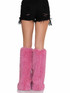 Pink Furry Boot Covers By Leg Avenue