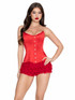 Leg Avenue LA87384, Red Satin Corset Front View