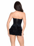 LA87384, Black Satin Corset Back View