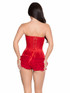 LA87384, Red Satin Corset Back View