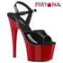 Pleaser Shoes | ADORE-709, Platform Dancer Shoes color black/red