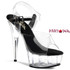 DELIGHT-608, 6 Inch High Heel with 1.75 Inch Platform Clear Ankle Strap Shoes color clear/black/clear