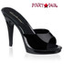 FLAIR-401-2, 4.5" Black Cocktail Stiletto Heel Slide By Pleaser USA