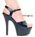 Ellie Shoes | 601-Juliet-R, 6 Inch High Heel with 1.75 Inch Platform Black Leather Dancer Heel